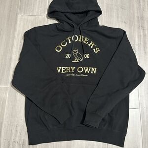 OVO Black Hoodie with Gold Accents